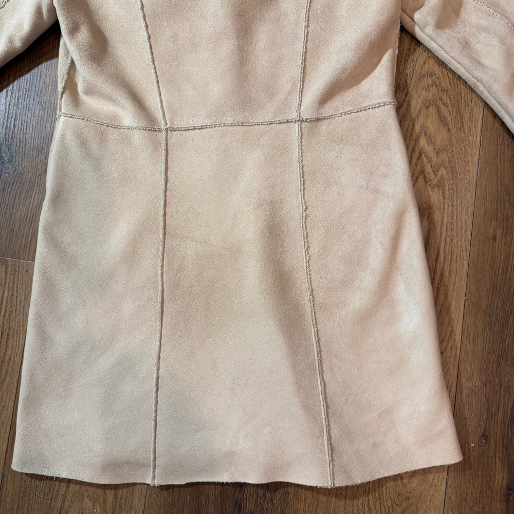 Vintage Penny Lane Coat Vintage Sherpa Coat Cream Shearling Style Long Coat - Picture 9 of 15